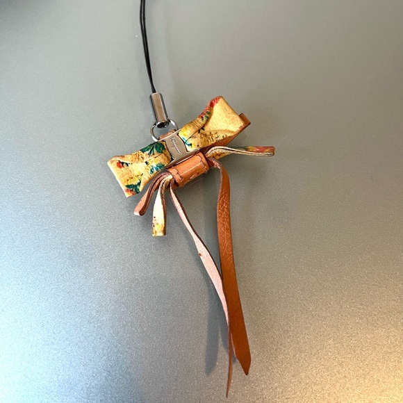 Authentic Salvatore Ferragamo Leather Cell Phone Charm - Picture 2 of 3